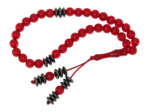 Prayer Worry Beads Tasbih Komboloi Made with Plastic and Gemstone Beads No Metal Handmade Design