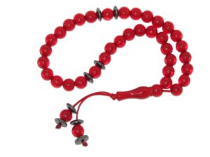 33 Bead Prayer Worry Beads Tasbih Komboloi Made with Plastic and Gemstone Beads Handmade Design