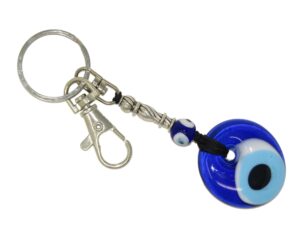 3cm Glass Lucky Evil Eye Keyring/Hanger for Protection & Good Luck