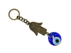 Hamsa Hand & 3cm Lucky Evil Ey Nazar Boncuk Wall Hanging Gift for Protection & Good Luck