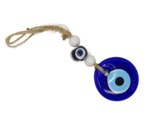 5cm Glass Lucky Evil Eye and Macramé Wall Hanging Amulet