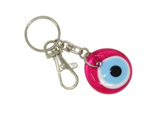 3cm Glass Lucky Evil Eye Keyring/Hanger for Protection & Good Luck Handmade