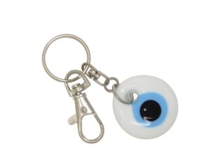 3cm Glass Lucky Evil Eye Keyring/Hanger for Protection & Good Luck Handmade