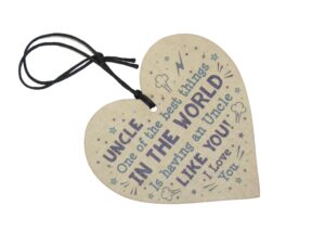 Thank You Gift, Uncle, Hanging Ornament, Hanging Plaque Keyring Heart Wooden Gift