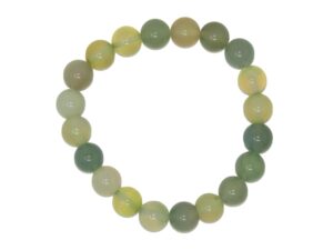 Beautiful 10mm Green Agate Gemstone Bead Classic Bracelet
