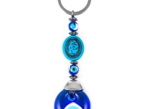 3cm Glass Lucky Evil Eye and Mixed Beads Keyring/Hanger for Protection & Good Luck