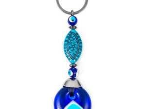 3cm Glass Lucky Evil Eye and Mixed Beads Keyring/Hanger for Protection & Good Luck