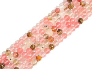 48 x 8mm Watermelon Tourmaline Natural Round Beads