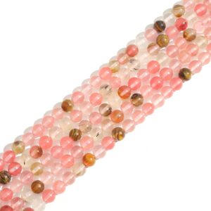 48 x 8mm Watermelon Tourmaline Natural Round Beads