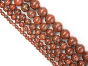 Bulk Wholesale 8mm Red Sesame Jasper Natural Round Full Strand Semi Precious Healing Gemstone Beads for DIY Bracelet Necklace Jewellery Making