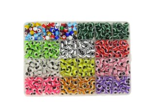 Bead Box 2 - Approx 875Pcs Mixed 6mm Colour Glass and Polyester Bead Box