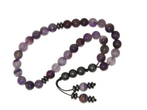 33 Bead Stress Relief Fidget Worry Prayer Beads Tasbih Beads 8mm Amethyst Gemstone Beads Handmade