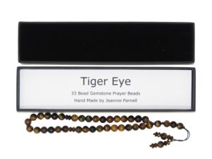 Prayer Beads 8mm Tiger Eye Gemstone Beads and Accessories in Gift Box Handmade Design
