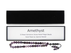 Stress Relief Fidget Beads 8mm Amethyst Gemstone Beads and Accessories in Gift Box Handmade Design