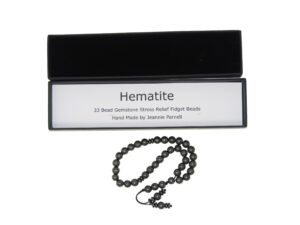 Stress Relief Fidget Beads 8mm Hematite Gemstone Beads and Accessories in Gift Box Handmade Design