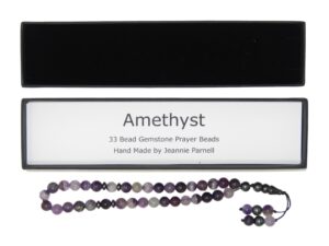 Prayer Beads 8mm Amethyst Gemstone Beads and Accessories in Gift Box Handmade Design