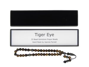 Prayer Beads 8mm Tiger Eye Gemstone Beads and Accessories in Gift Box Handmade Design