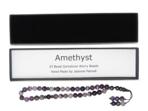 33 Bead Stress Relief Fidget Worry Prayer Beads Tasbih Beads 8mm Amethyst Gemstone Beads Handmade