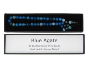33 Bead Stress Relief Fidget Worry Tasbih Beads 8mm Blue Agate Gemstone