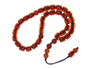 Orange Tasbih Beads Polyester and Gemstone
