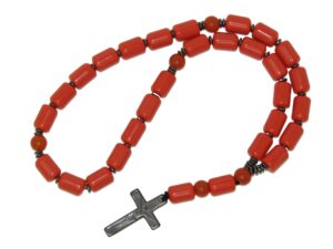 Anglican Prayer Beads, Rosary, Polyester and Gemstone Beads Handmade