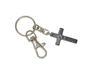 Hematie Gemstone Cross Charm Keyring Hanging
