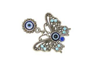 Butterfly & Lucky Evil Eye Charm Fridge Magnet Amulet Handmade