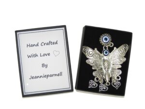 Gift Boxed Butterfly & Lucky Evil Eye Charm Fridge Magnet Amulet Handmade