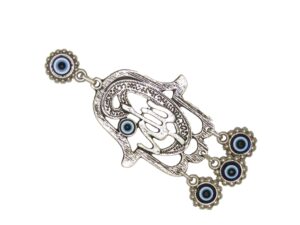 Gift Boxed Hamsa Hand/Hand of Fatima & Lucky Evil Eye Charm Fridge Magnet Amulet Handmade