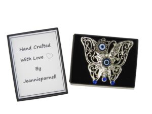 Gift Boxed Butterfly & Lucky Evil Eye Charm Fridge Magnet Amulet Handmade