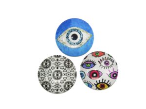 Set of three mixed designs 3cm Lucky Evil Eye, Protection from Negativity, Bringing Peace, Prosperity & Good Luck