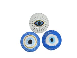 Set of three mixed designs 3cm Lucky Evil Eye, Protection from Negativity, Bringing Peace, Prosperity & Good Luck