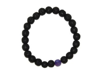 Beautiful Lava Stone Gemstone Bead Bracelet  Handmade