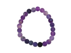 Beautiful Dragons Vein Agate Gemstone Bead Bracelet  Handmade