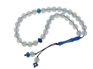 33 Bead Worry Fidget Prayer Beads Tasbih Beads 8mm Aquamarine Gemstone Beads Handmade
