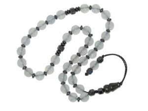 N237_33 Bead Worry Fidget Prayer Beads Tasbih Beads 8mm Aquamarine Gemstone Beads Handmade