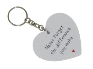 Thank You Gift, Never Forget The Difference You Make Hanging Ornament, Hanging Plaque Keyring Heart Acrylic Gift