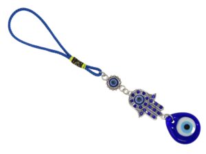 Hamsa Hand - Hand of Fatima - Hand of Miriam & Lucky Evil Eye Wall Hanging Gift for Protection - Good Luck - Blessings - Balance - Harmony - Peace - Prosperity