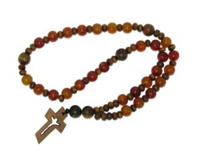 Anglican Prayer Rosary Polyester and Tiger Eye Gemstone Beads