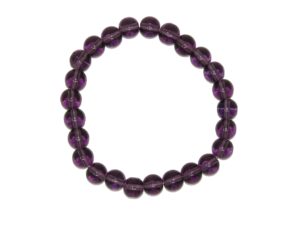 Beautiful 8mm Purple Glass Bead Classic Bracelet