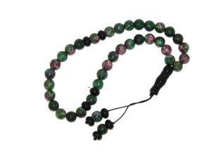 33 Bead Worry Fidget Prayer Beads Tasbih 8mm Ruby Zoisite Gemstone
