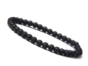Elasticated Bracelet/Anklet 4mm Lava Rock Beads