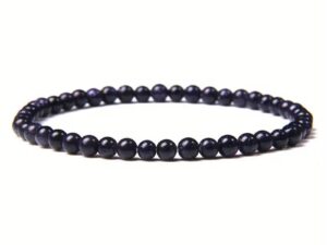 Elasticated Bracelet/Anklet 4mm Blue Sand Stone