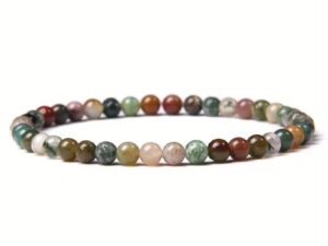 Beautiful Elesticated Bracelet/Anklet made with 4mm Indian Agate Gemstone Bead Bracelet  Handmade