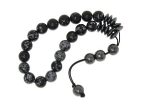 Greek Style Loose Strung Prayer Beads Worry Beads 10mm Snowflake Obsidian Gemstone Beads Handmade