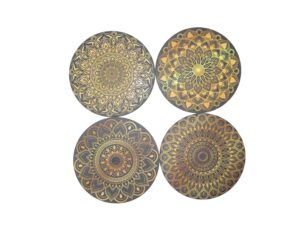 Drink Coasters Set of 4 - Mandella Design for Cup Coasters Gift Sets