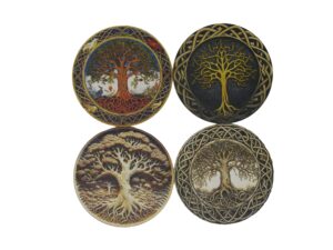 Drink Coasters Set of 4 - Tree Design for Cup Coasters Gift Sets