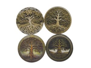 Drink Coasters Set of 4 - Tree Design for Cup Coasters Gift Sets
