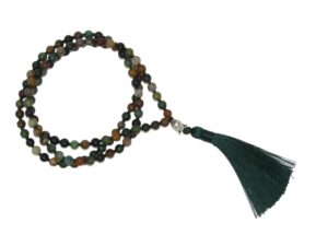 Beautiful Elasticated 6mm Indian Agate Gemstone Bead Prayer Mala 108 Beads/Necklace - Handmade