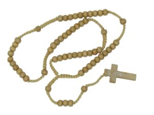 5 Decade Catholic Rosary - Wooden Bead Rosary for Men and Women